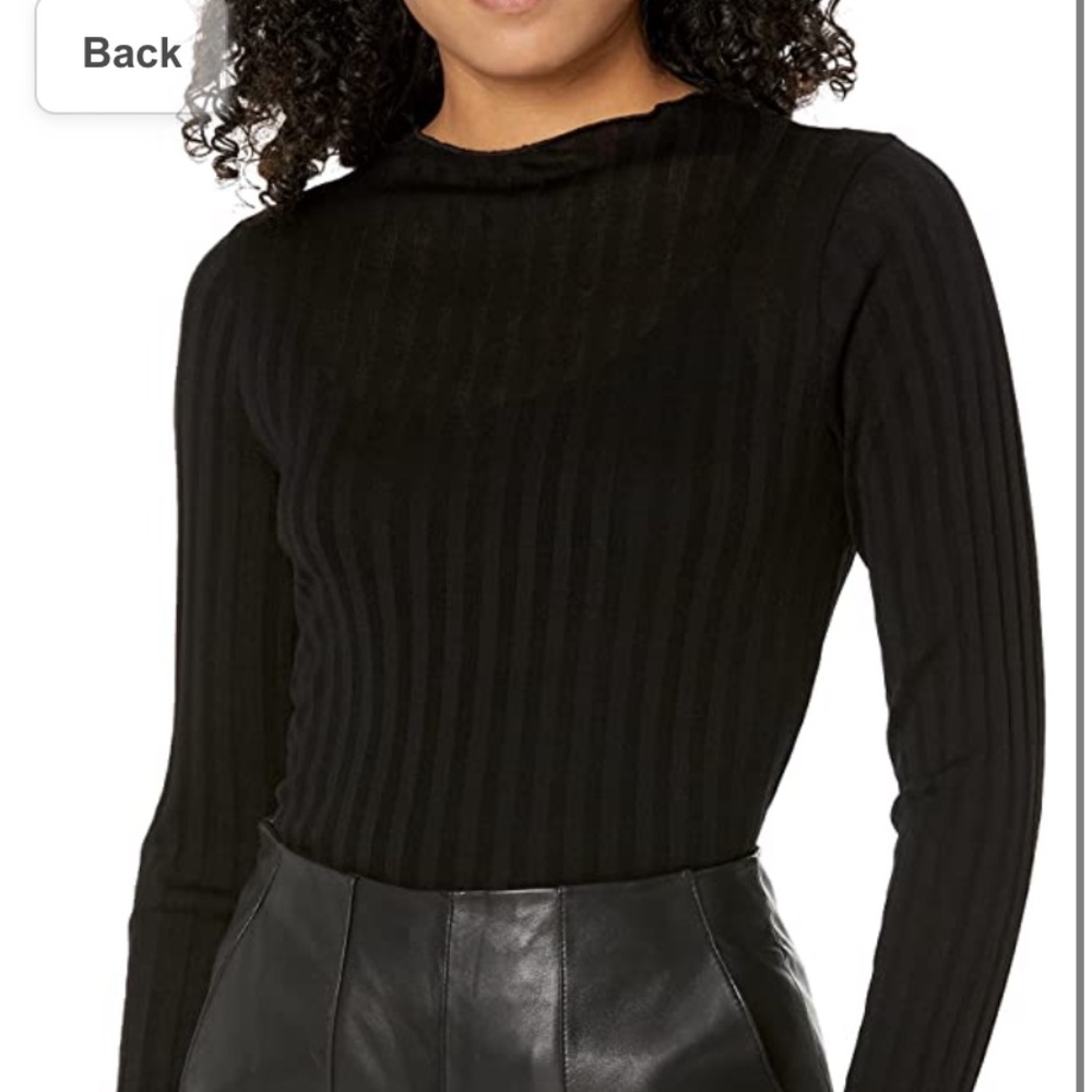 New- Vince funnel neck long sleeve in black